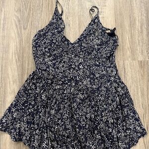 Cute flower dark navy romper